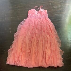 Elegant Pink Halter Gown